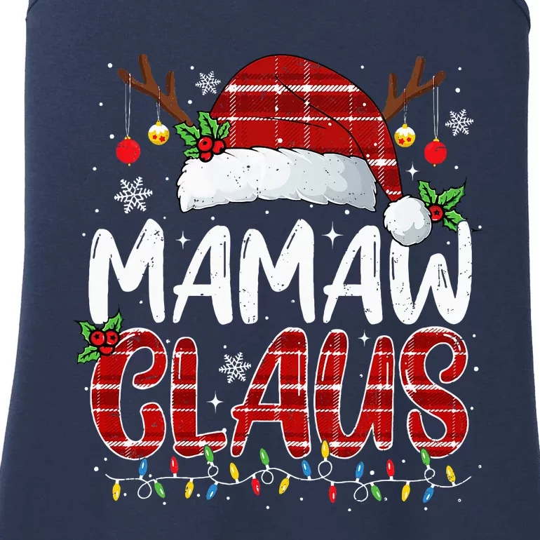 Mamaw Claus Christmas Lights Pajama Family Matching Ladies Essential Tank