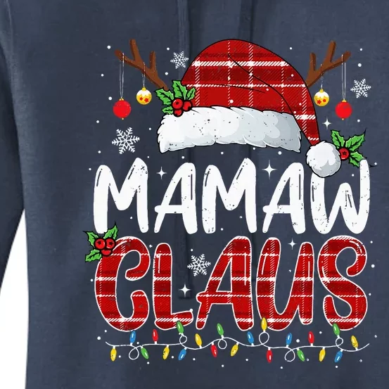 Mamaw Claus Christmas Lights Pajama Family Matching Women's Pullover Hoodie