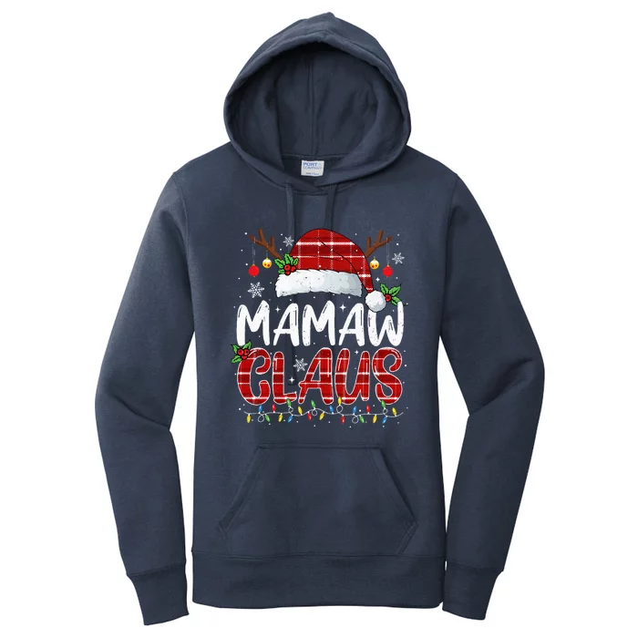 Mamaw Claus Christmas Lights Pajama Family Matching Women's Pullover Hoodie