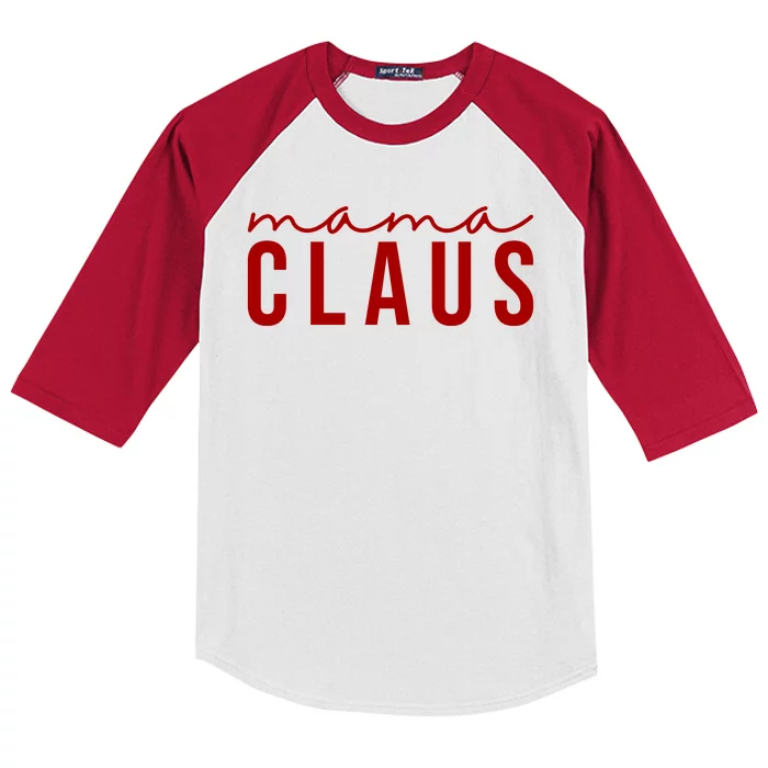 Mama Claus Christmas Holiday Kids Colorblock Raglan Jersey