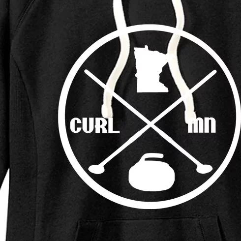 Mn Curling Cute Gift Minnesota Curling Gift Women's Fleece Hoodie