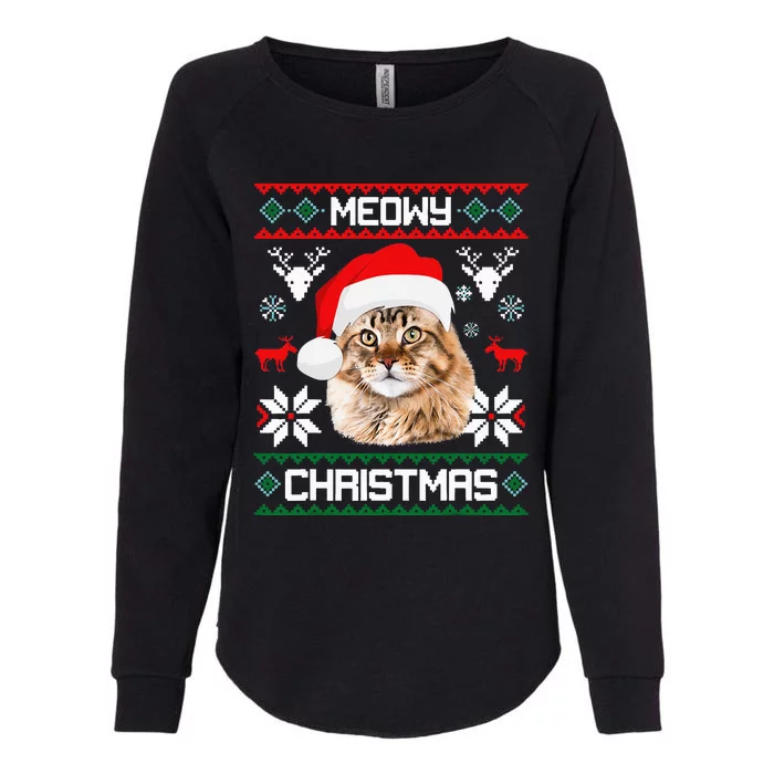 Maine Coon Cat Meowy Ugly Sweater Cat Christmas Womens California Wash Sweatshirt