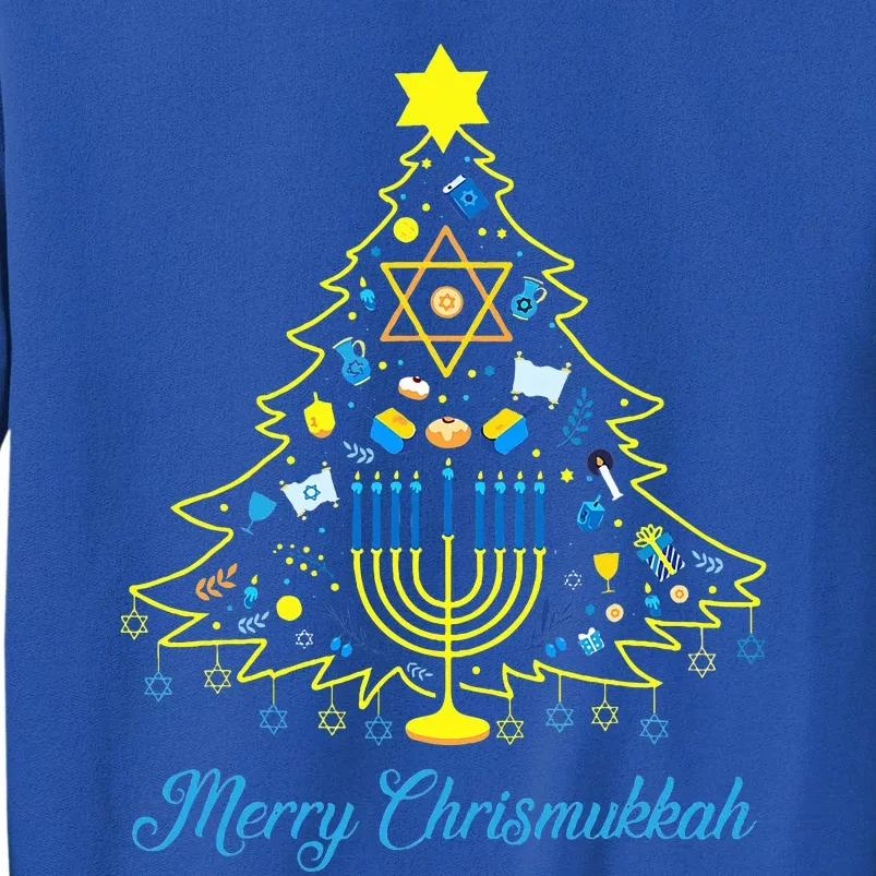 Merry Chrismukkah Christmas Tree Menorah Hanukkah Jewish Tall Sweatshirt