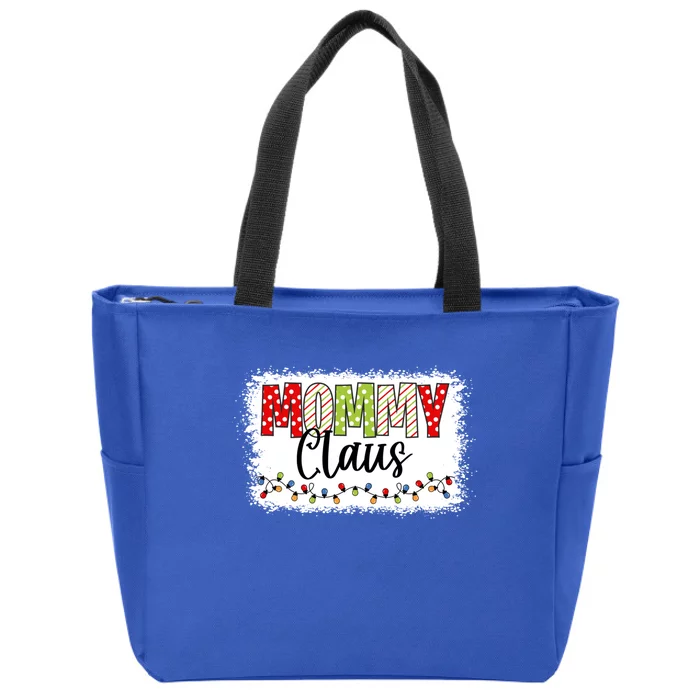 Mommy Claus Cool Gift Christmas Light Pajama Family Matching Cool Gift Zip Tote Bag