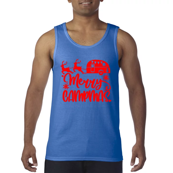 Merry Campmas Camping Christmas Funny Camper Reindeer Gift Tank Top