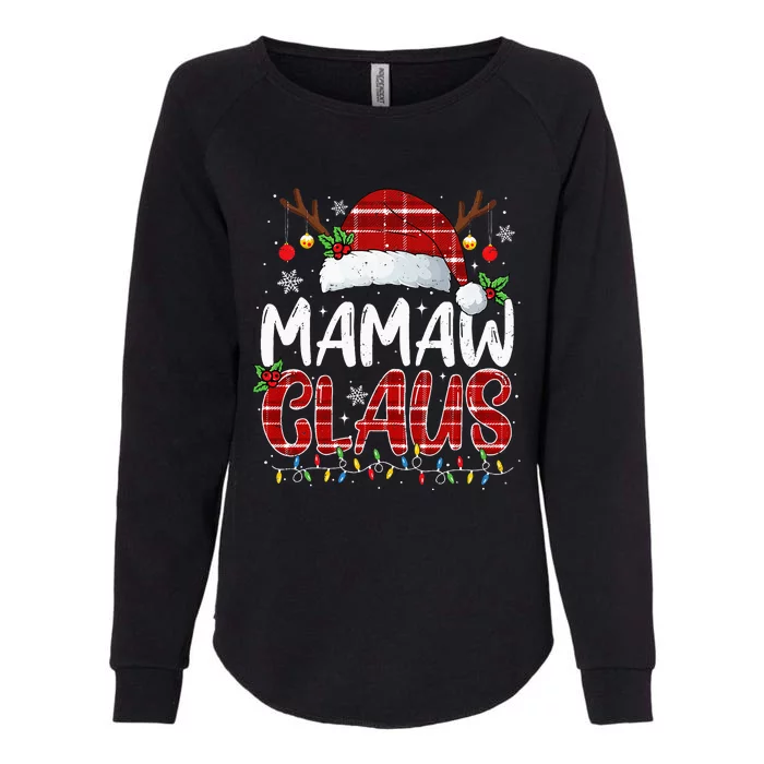 Mamaw Claus Christmas Lights Pajama Family Matching Womens California Wash Sweatshirt