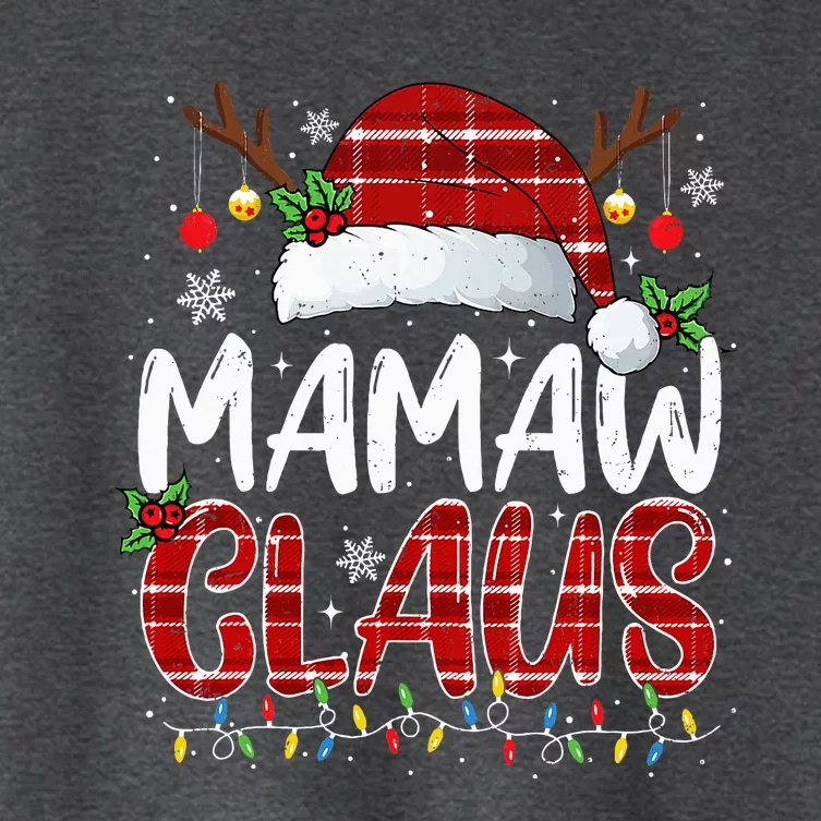 Mamaw Claus Christmas Lights Pajama Family Matching Women's Crop Top Tee