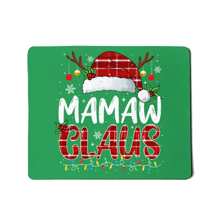 Mamaw Claus Christmas Lights Pajama Family Matching Mousepad