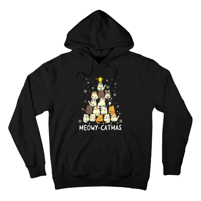 Meowy Catmas Cat Christmas Tree Xmas Hoodie