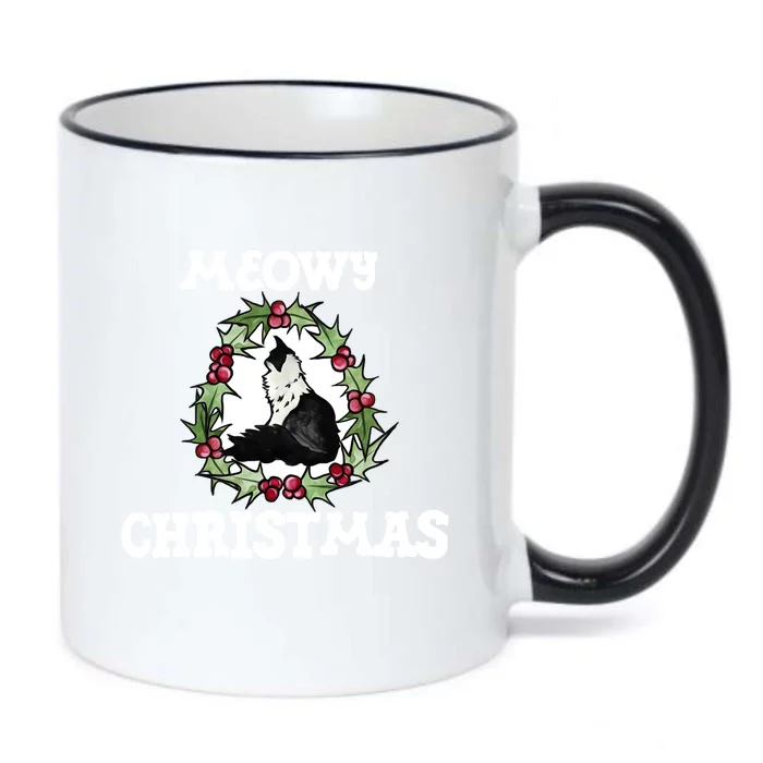 Meowy Catmas Christmas Cat Gift Black Color Changing Mug