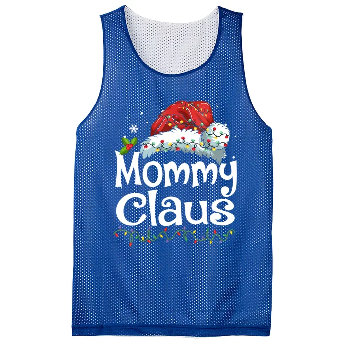 Mommy Claus Christmas Family Group Matching Pjs Xmas Light Gift Mesh Reversible Basketball Jersey Tank