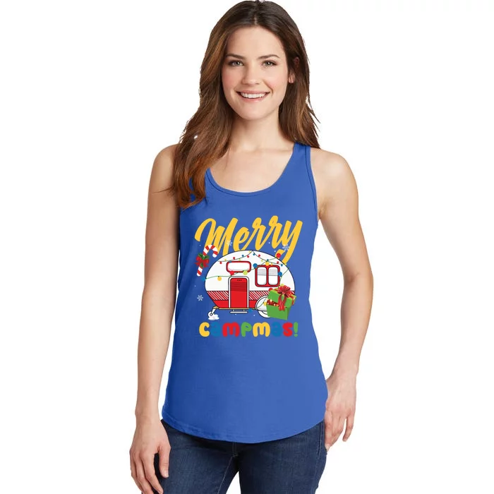 Merry Campmas Christmas Camper Camping Lover Gift Ladies Essential Tank