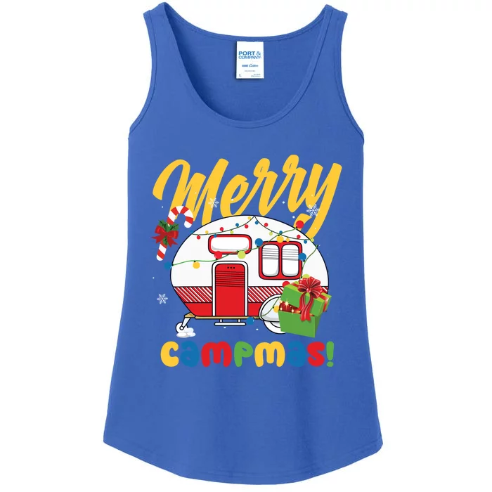 Merry Campmas Christmas Camper Camping Lover Gift Ladies Essential Tank