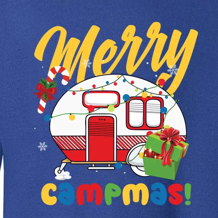 Merry Campmas Christmas Camper Camping Lover Gift Toddler Sweatshirt