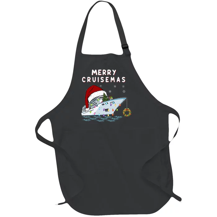 Merry Cruisemas Cruise Lovers Christmas Xmas Cute Full-Length Apron With Pocket