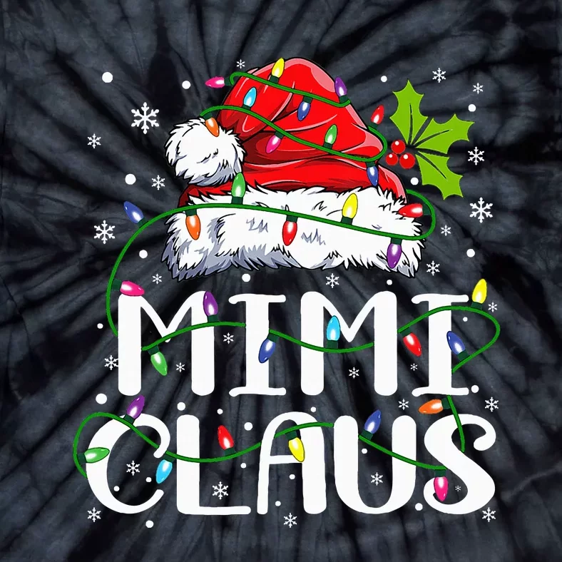 Mimi Claus  Christmas Lights Pajama Family Matching Tie-Dye T-Shirt