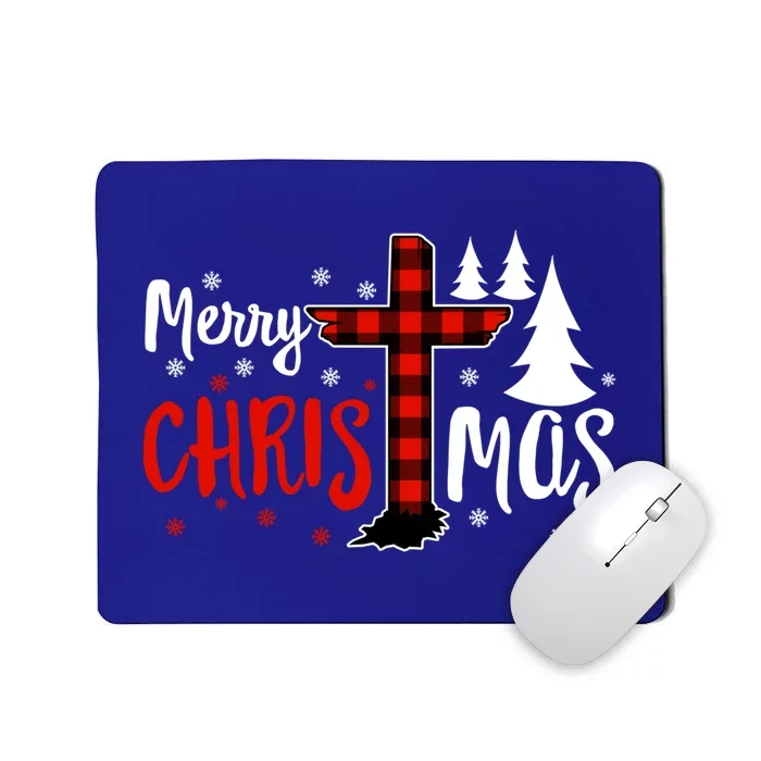 Merry Christmas Christians Buffalo Plaid Meaningful Gift Mousepad