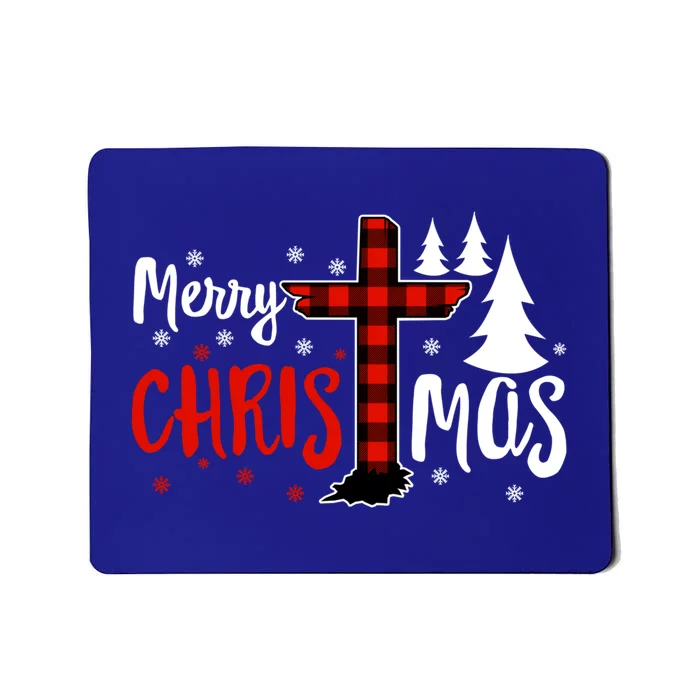 Merry Christmas Christians Buffalo Plaid Meaningful Gift Mousepad