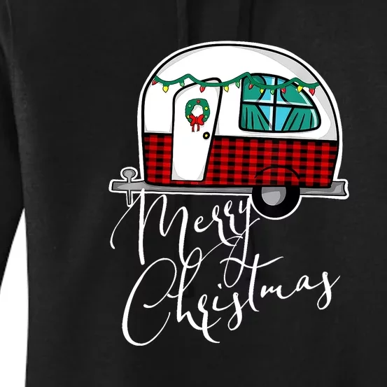 Merry Christmas Camper RV Camping XMas Gift Women's Pullover Hoodie