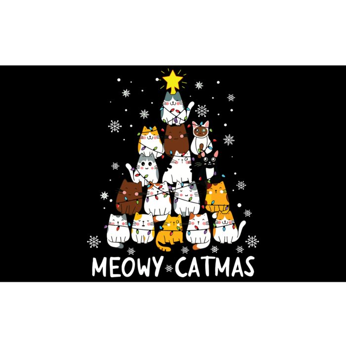 Meowy Catmas Cat Christmas Tree Xmas Funny Santa Bumper Sticker