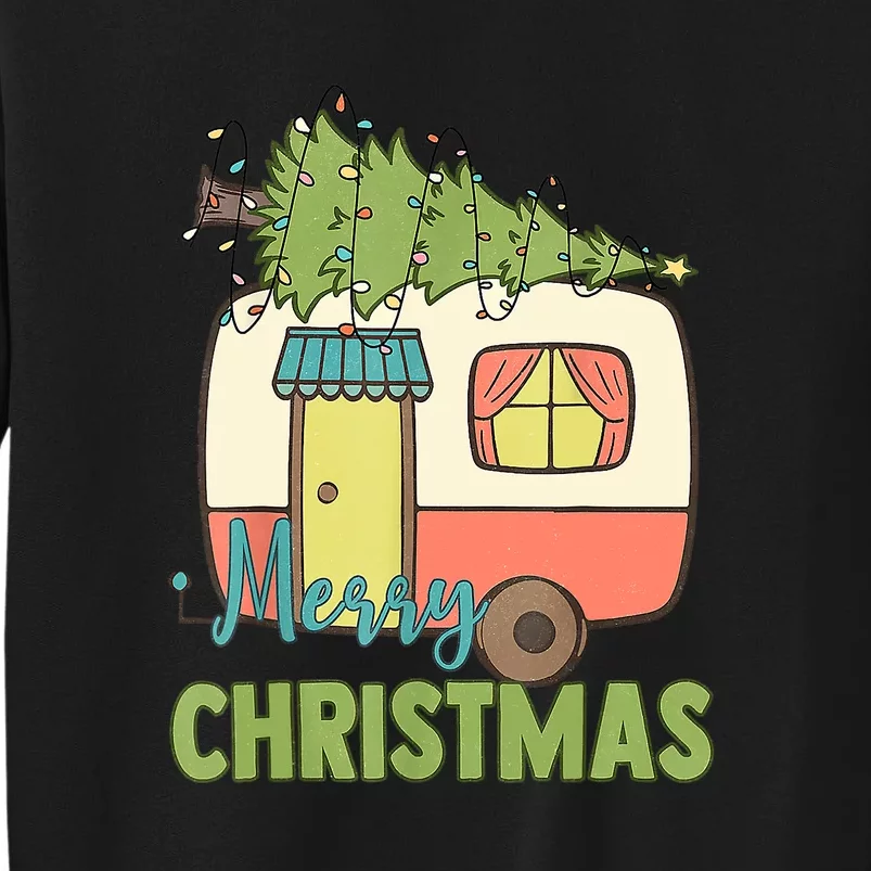 Merry Christmas Camping Van Trailer Xmas Tree Gift Sweatshirt