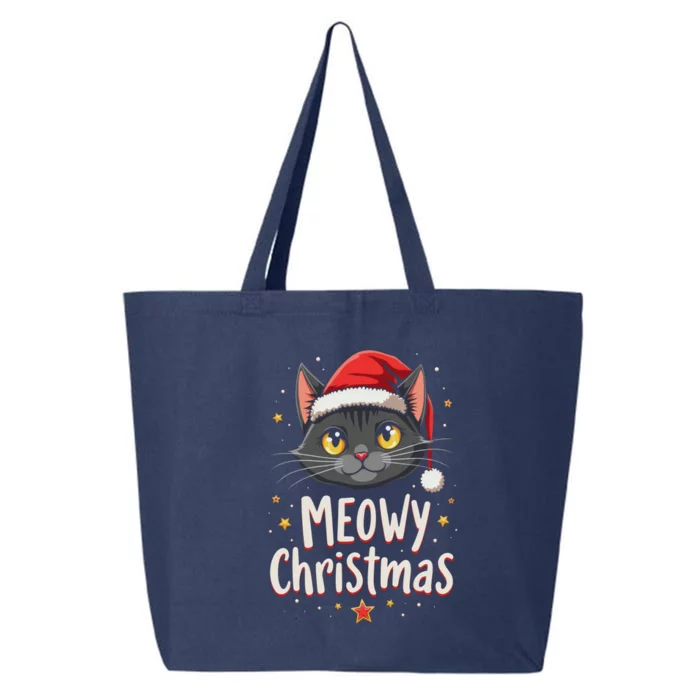 Meowy Christmas Cat In Santa Hat Graphic 25L Jumbo Tote