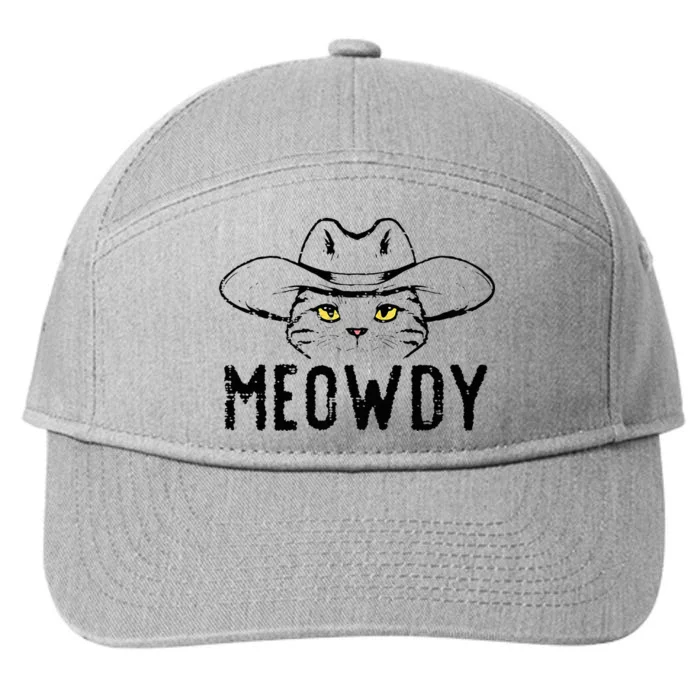 Meowdy Cat Cowboy Funny Meme Country Texas 7-Panel Snapback Hat