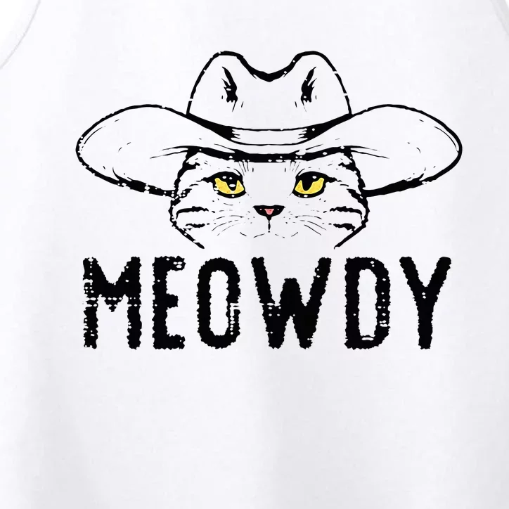 Meowdy Cat Cowboy Funny Meme Country Texas Performance Tank