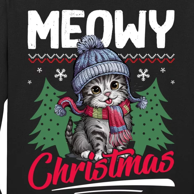 Meowy Christmas Cute Gift Tall Long Sleeve T-Shirt