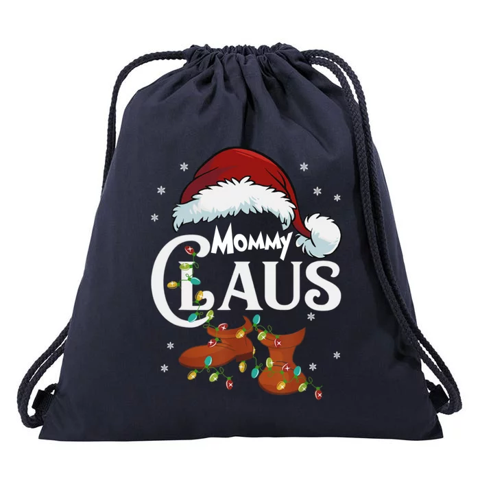 Mommy Claus Christmas Mommy Santa Family Matching Pjs Meaningful Gift Drawstring Bag