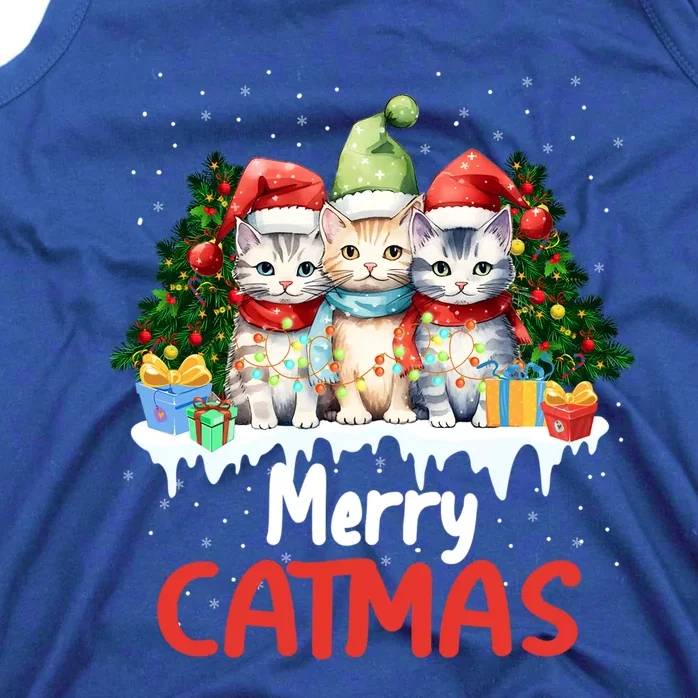 Merry Catmas Christmas Festive Feline Fun Cat Tees Gift Tank Top