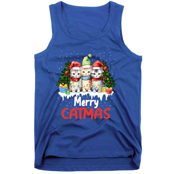 Merry Catmas Christmas Festive Feline Fun Cat Tees Gift Tank Top