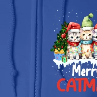 Merry Catmas Christmas Festive Feline Fun Cat Tees Gift Full Zip Hoodie