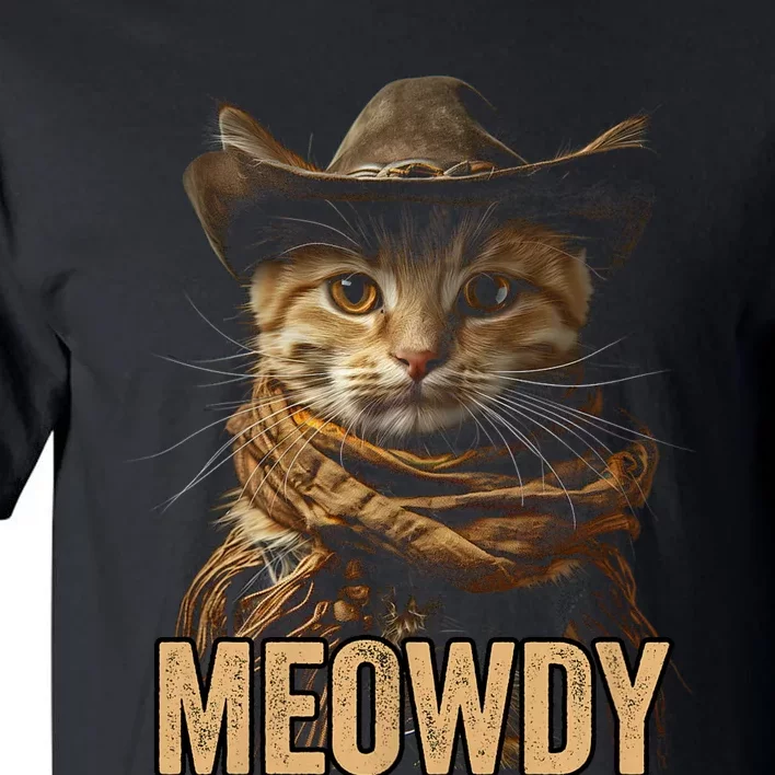 Meowdy Cowboy Cat Country Western Funny Cat Tall T-Shirt