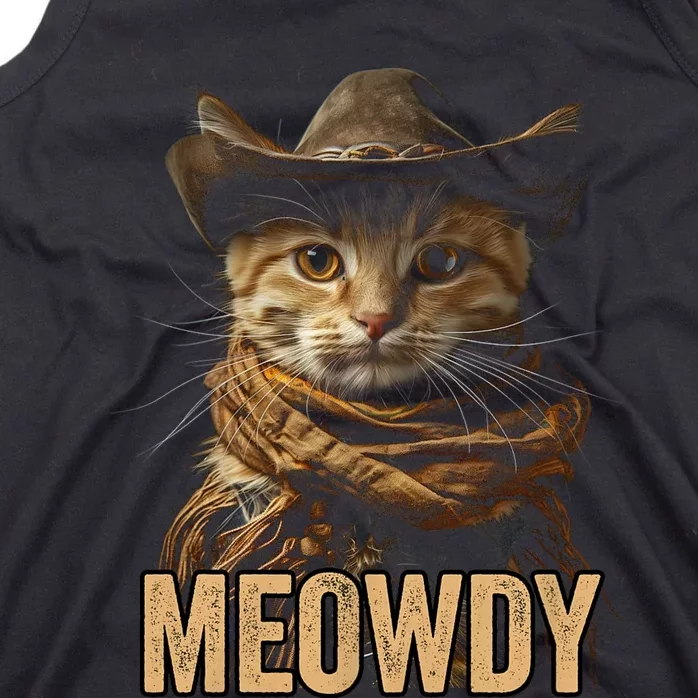 Meowdy Cowboy Cat Country Western Funny Cat Tank Top