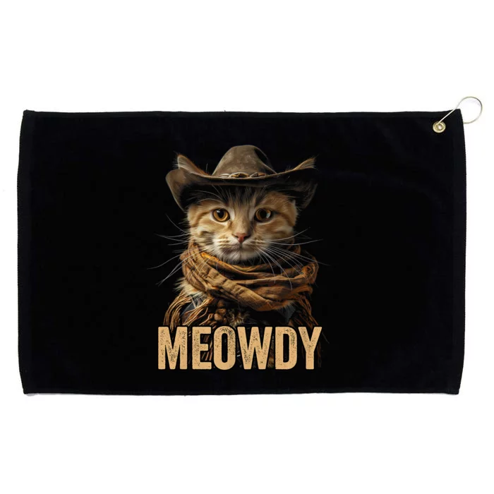 Meowdy Cowboy Cat Country Western Funny Cat Grommeted Golf Towel