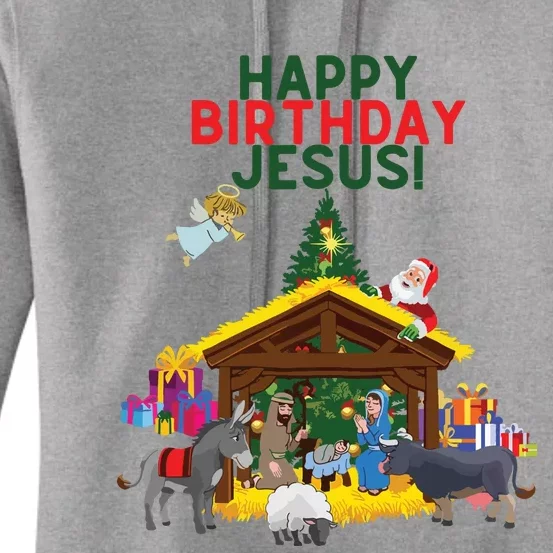 Merry Christmas Christian Happy Birthday Jesus Christ Xmas Women's Pullover Hoodie