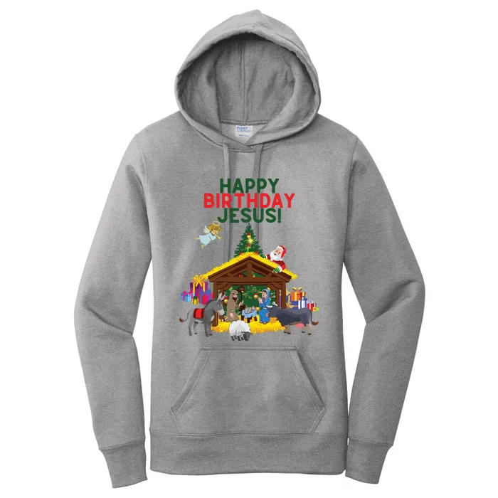 Merry Christmas Christian Happy Birthday Jesus Christ Xmas Women's Pullover Hoodie