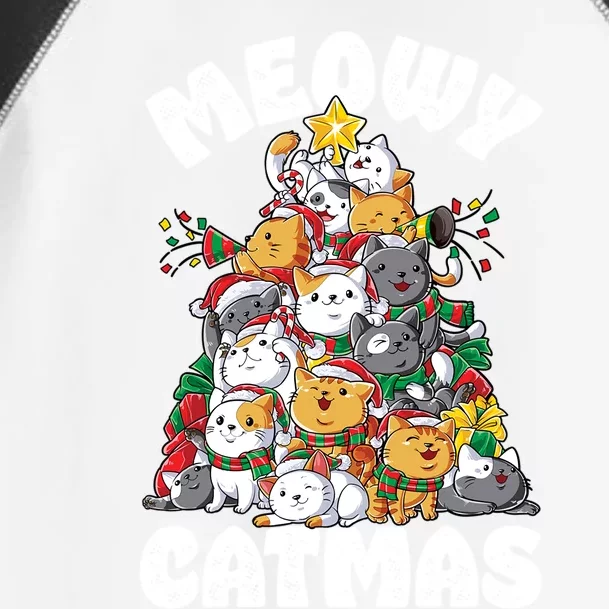 Meowy Catmas Cat Christmas Tree Xmas Girls Boys Funny Santa Gift Toddler Fine Jersey T-Shirt