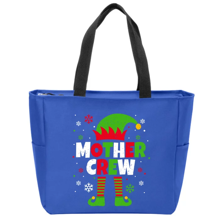 Mother Crew Cool Gift Cute Xmas Elf Matching Christmas Family Gift Zip Tote Bag