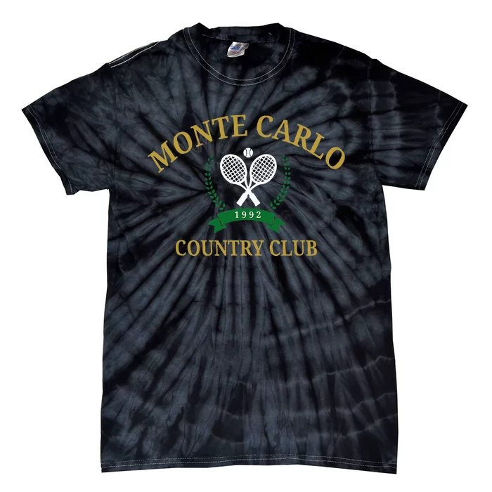 Monte Carlo Country Club Vintage Tennis Aesthetic Tie-Dye T-Shirt