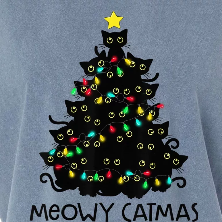 Merry Catmas Cat Christmas Tree Kid Girls Boy Meowy Catmas Garment-Dyed Women's Muscle Tee