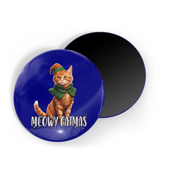 Meowy Catmas Cute Kitten With Bauble Merry Christmas Gift Magnet