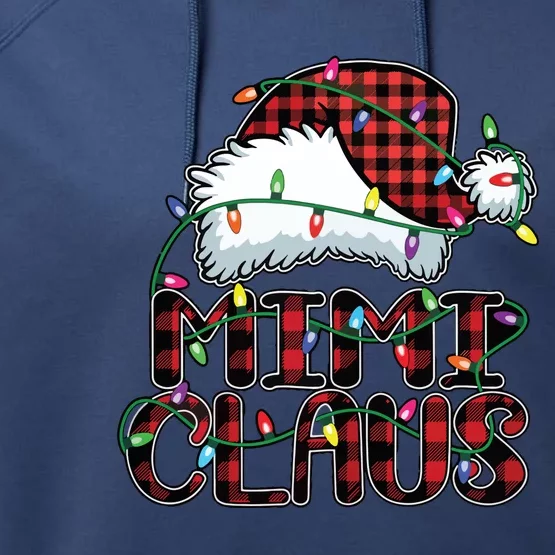 Mimi Claus Christmas Lights Pajama Family Matching Performance Fleece Hoodie