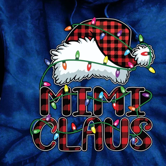 Mimi Claus Christmas Lights Pajama Family Matching Tie Dye Hoodie