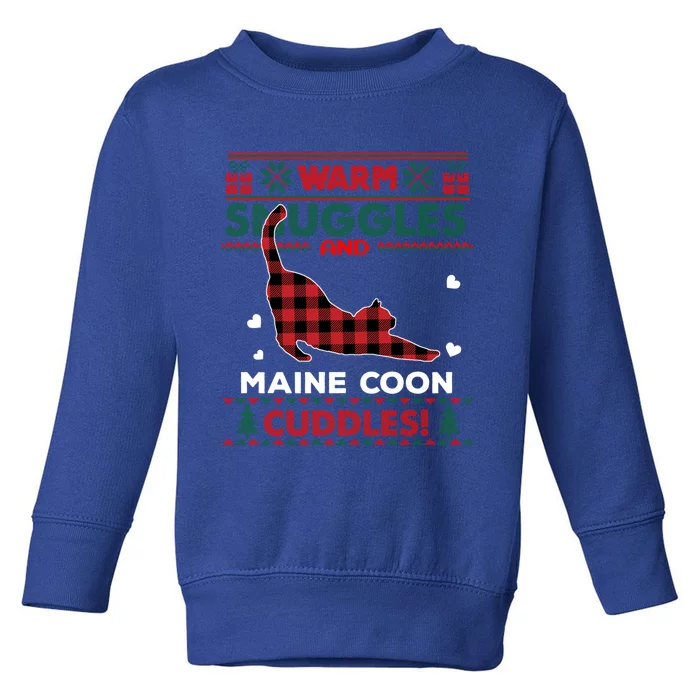 Maine Coon Cat Lover Cute Cat Xmas Ugly Christmas Sweater Meaningful Gift Toddler Sweatshirt