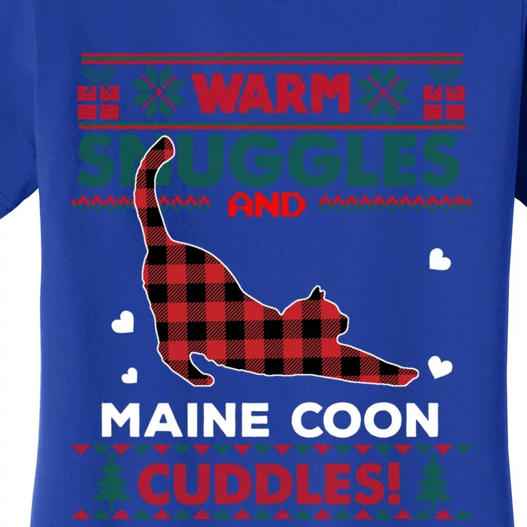 Maine Coon Cat Lover Cute Cat Xmas Ugly Christmas Sweater Meaningful Gift Women's T-Shirt