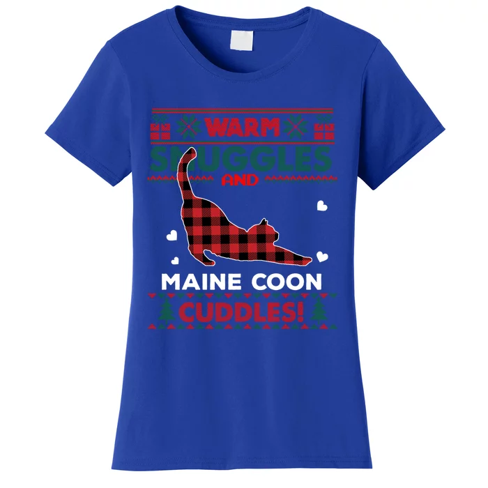 Maine Coon Cat Lover Cute Cat Xmas Ugly Christmas Sweater Meaningful Gift Women's T-Shirt