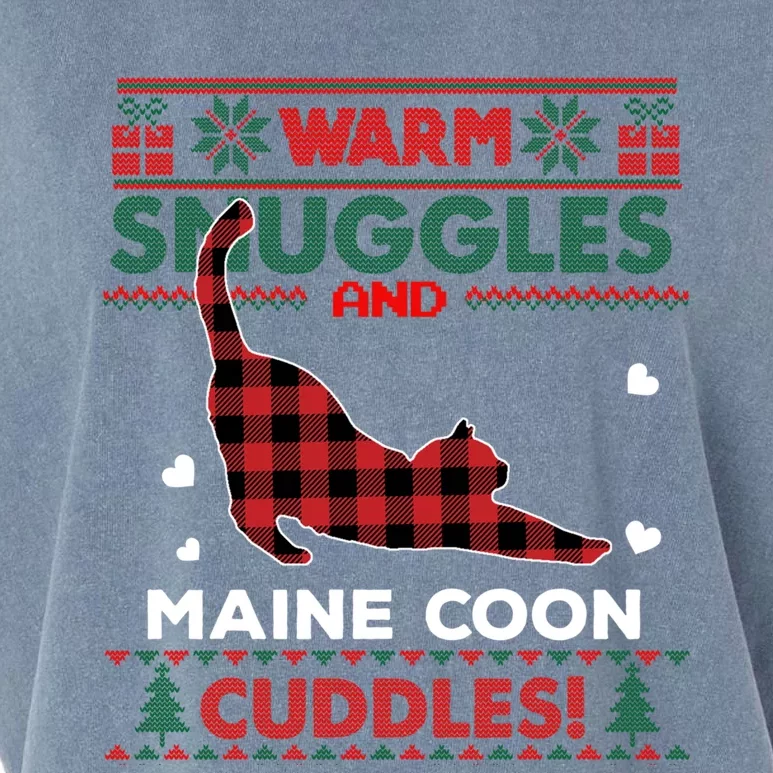 Maine Coon Cat Lover Cute Cat Xmas Ugly Christmas Sweater Meaningful Gift Garment-Dyed Women's Muscle Tee