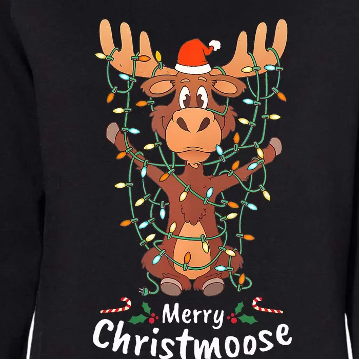 Merry Christmoose Christmas Moose Xmas Tree Lights Gifts Womens California Wash Sweatshirt